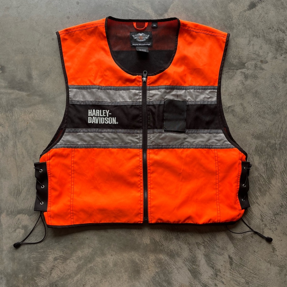 Harley-Davidson Black and Orange Mesh Vest